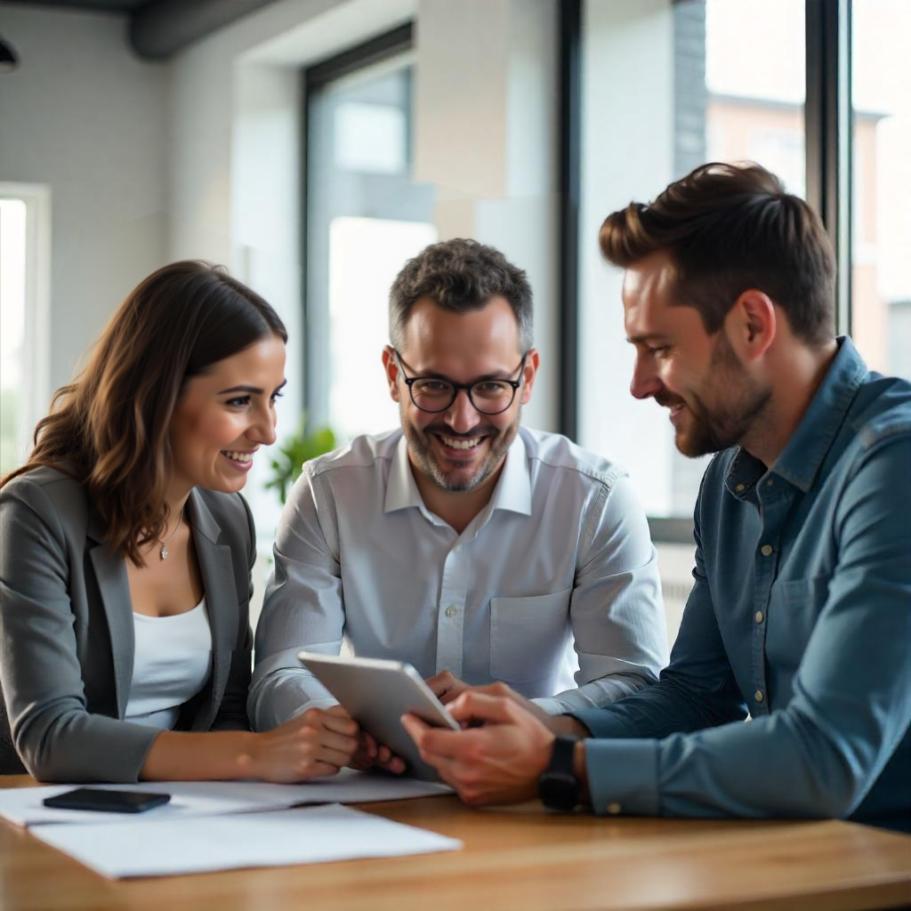 Mehrere Personen tauschen sich zu dem Webinar aus