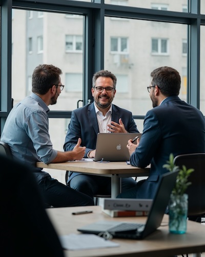 Prof. Nestler führt ein Gruppencoaching durch