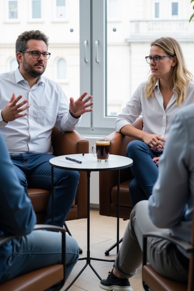 Prof. Nestler führt ein Seminar durch